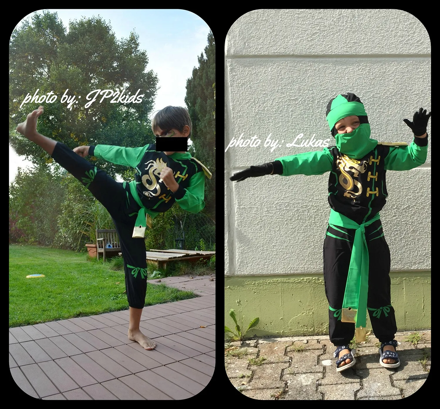 Katara 1771 Costume Ninja Verde Bambino M 6-8 Anni