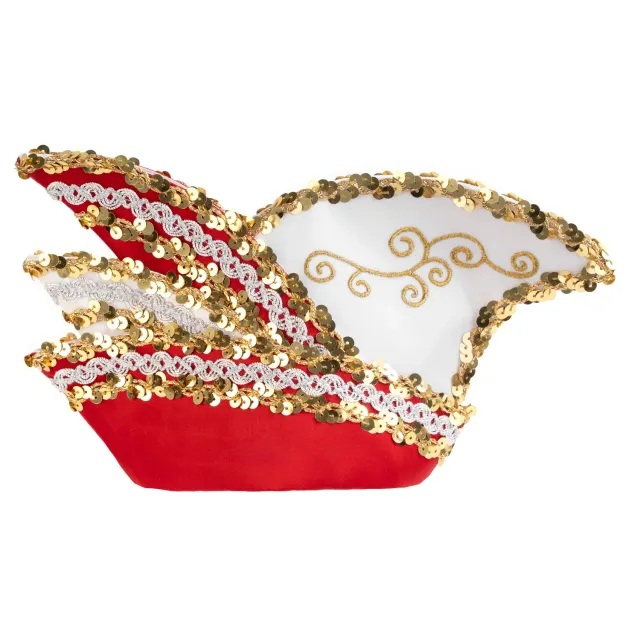 Altenburg mini cappello donna bianco-rosso ricamato oro