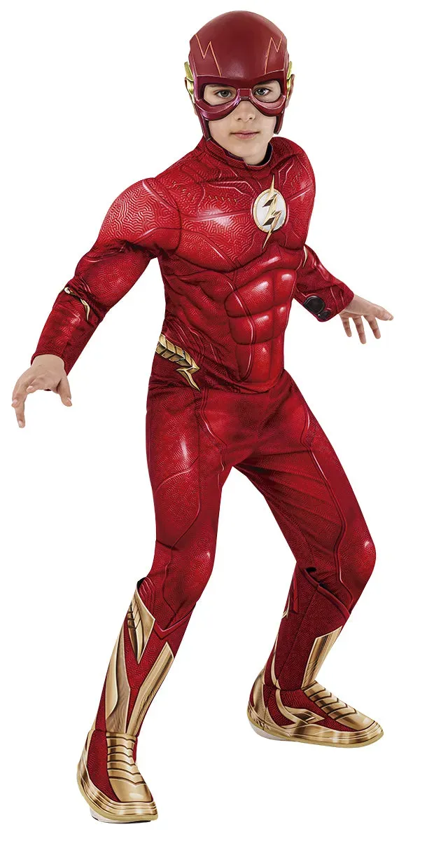 Rubies The Flash Deluxe costume bambino M rosso muscoli