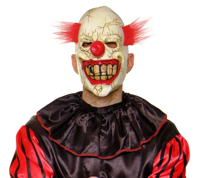 Rubies Clown Pazzo maschera horror taglia unica con capelli
