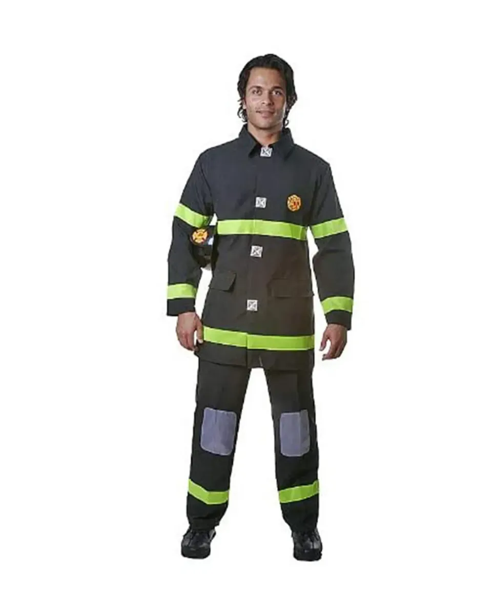 Dress Up America Costume Vigile Fuoco Nero Adulto XXL 3 Pezzi