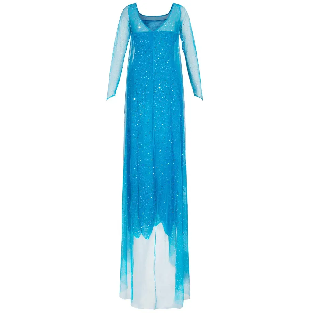 Katara 1768 Vestito Elsa Adulto Taglia L Azzurro Paillettes