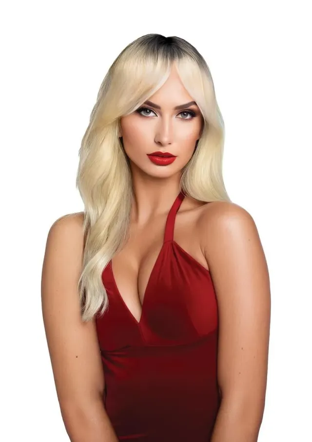 Pleasure Wigs Margot parrucca bionda ondulata con frangia