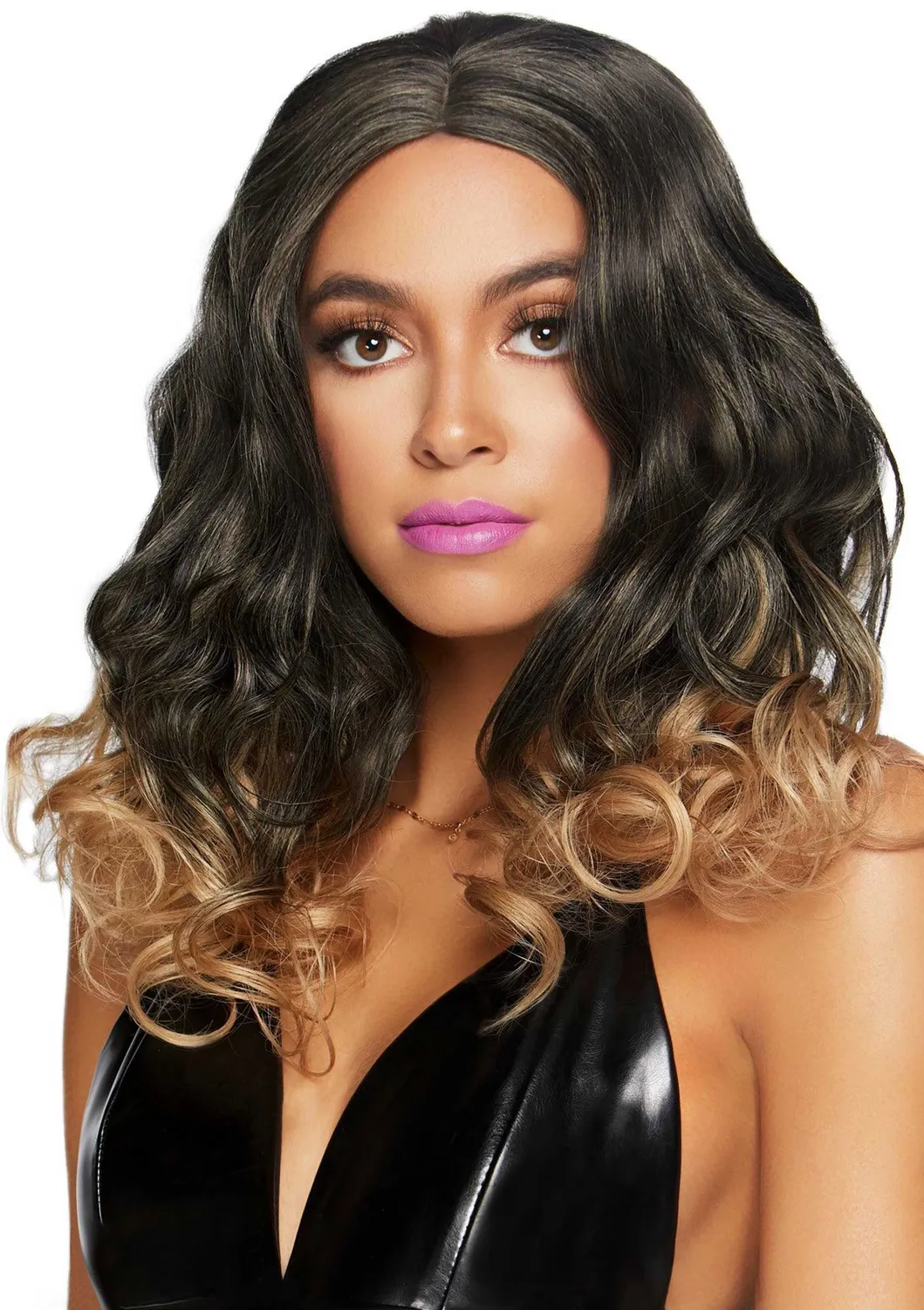Leg Avenue Curly Ombre Long Bob parrucca bionda ombré O/S