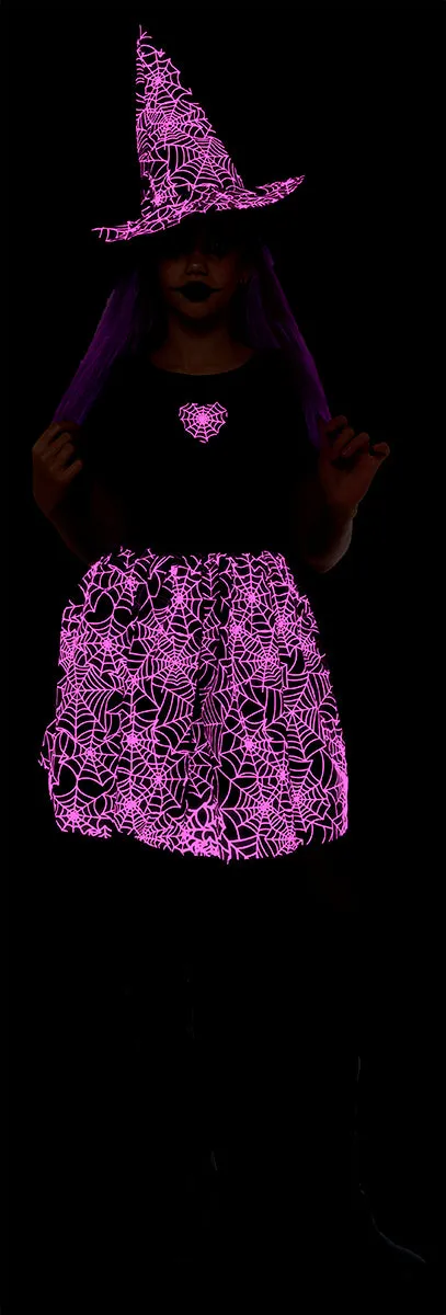 Rubies Spiderweb Costume Strega Neon Rosa Bambina M