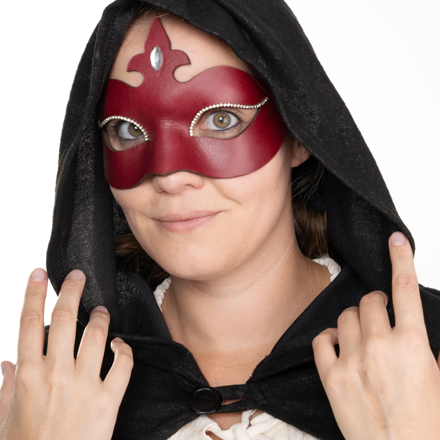 Altenburg Colombina Stella maschera veneziana rossa in pelle