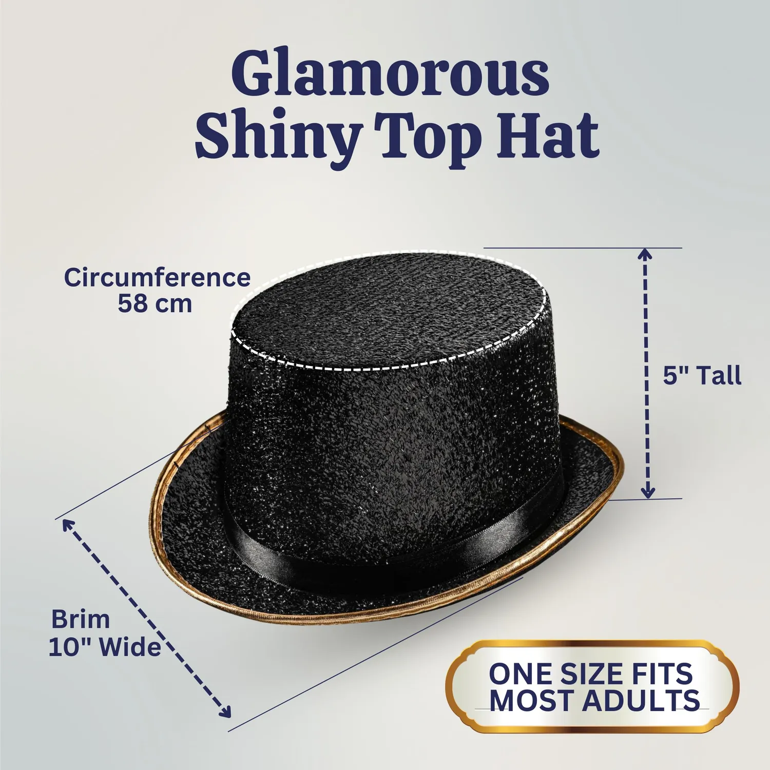 Dress Up America Cilindro cappello nero lucido adulto
