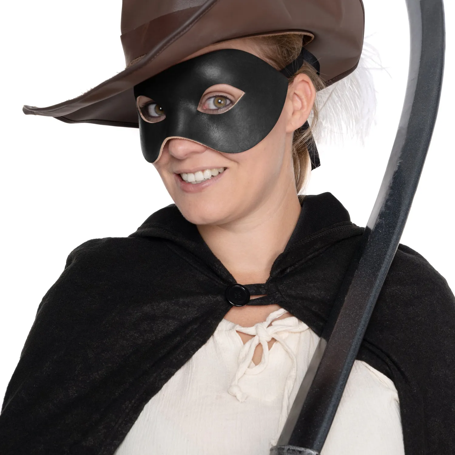 Altenburg Colombina Liscia maschera veneziana nera pelle
