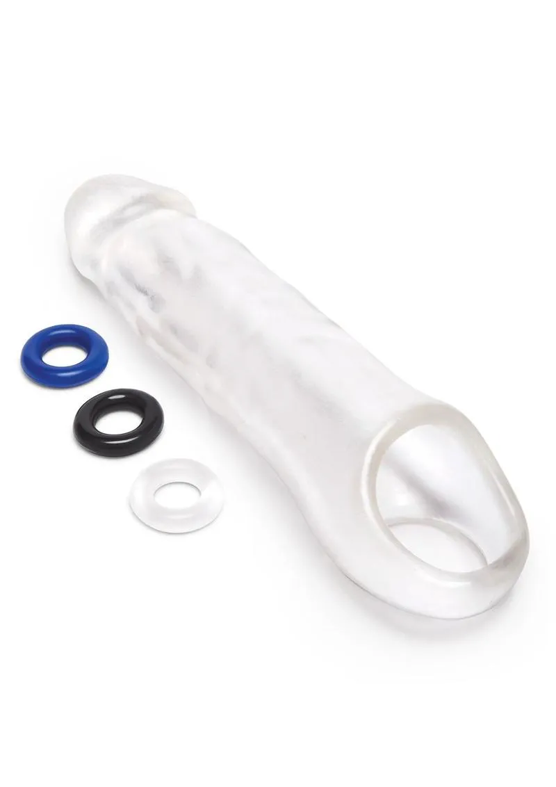 Size Up 3 See Thru Extender guaina fallica trasparente 3 anelli