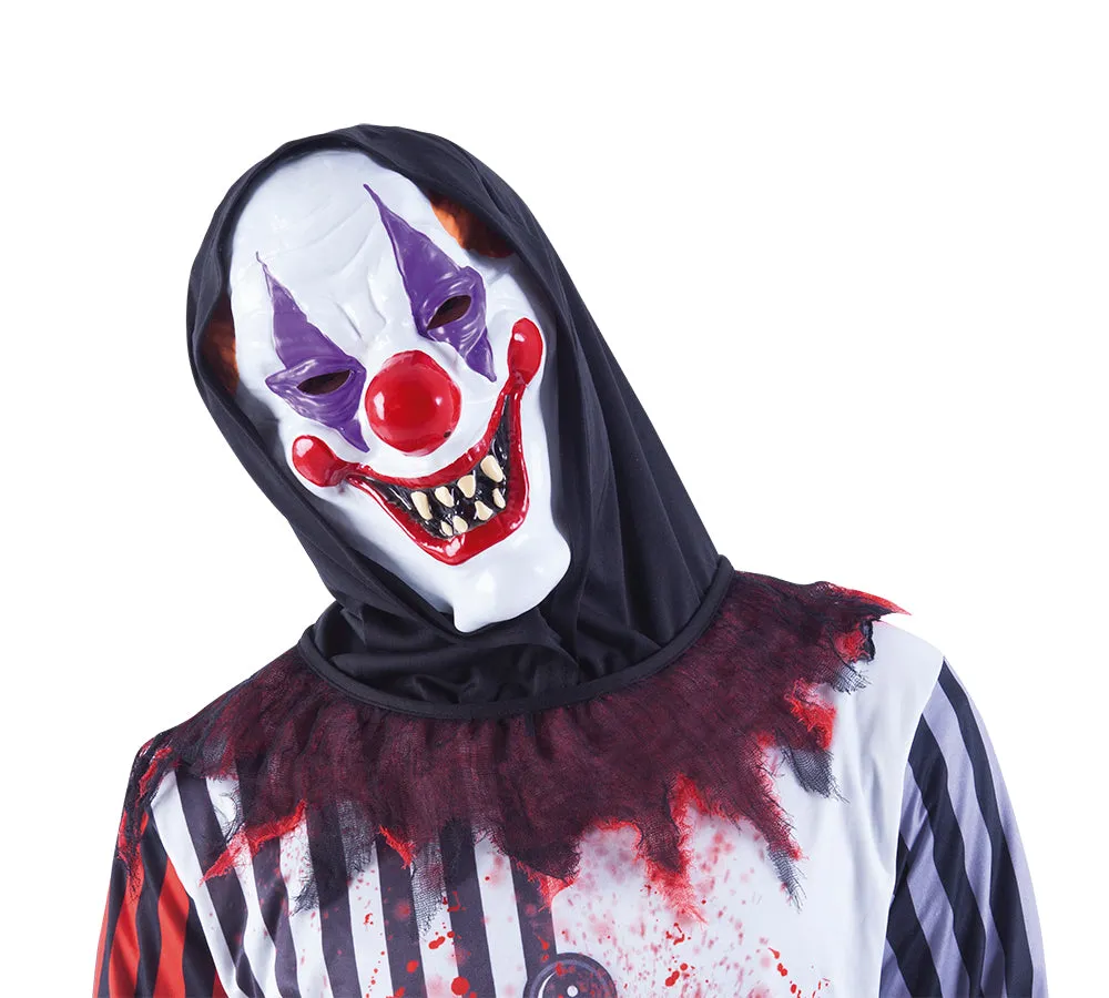 Rubies Clown Pazzo maschera con cappuccio OS horror