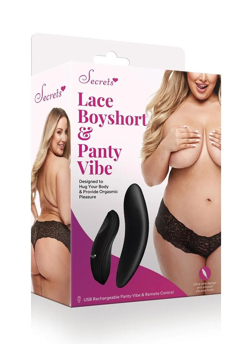Pleasure Wigs Secrets culotte pizzo mutandine vibranti nero