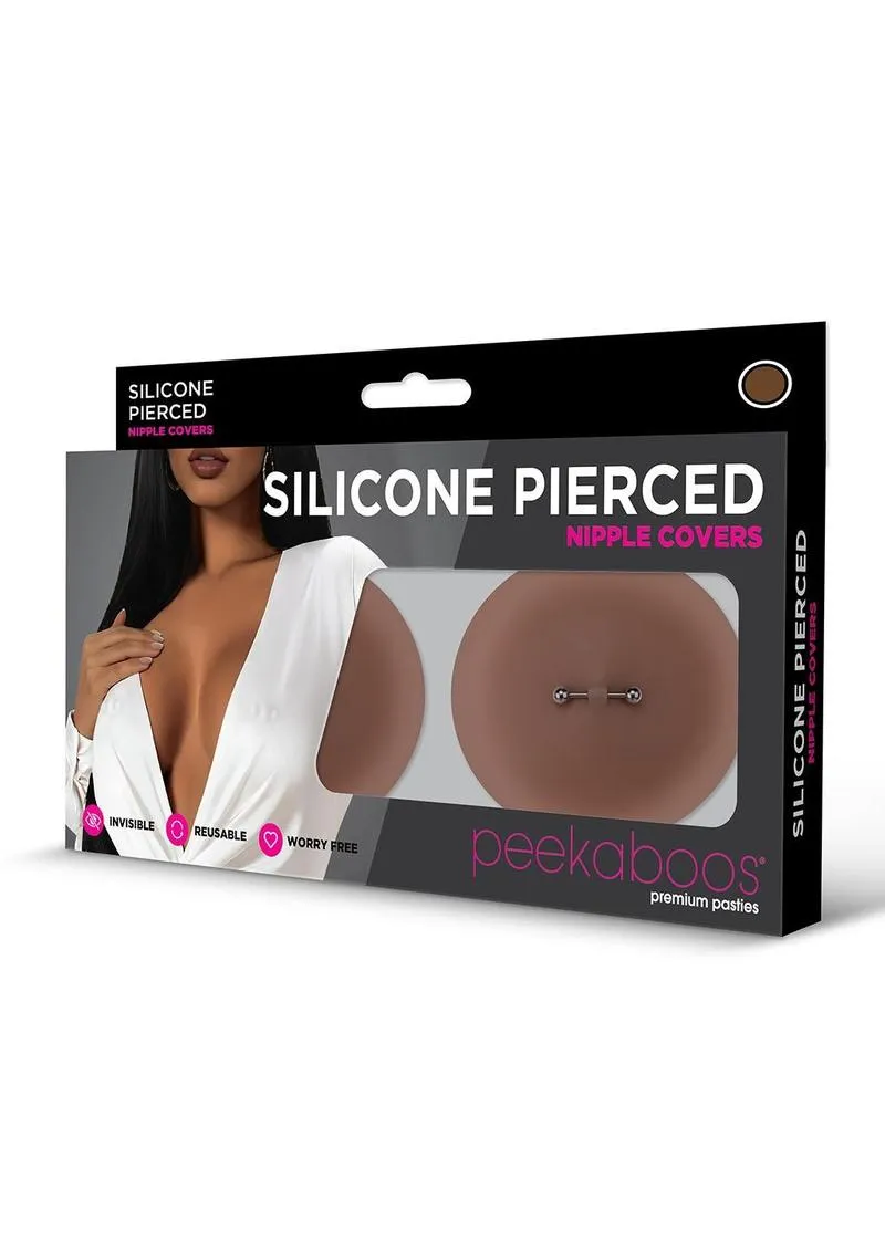 Peekaboos Silicone Pierced copricapezzoli marrone silicone