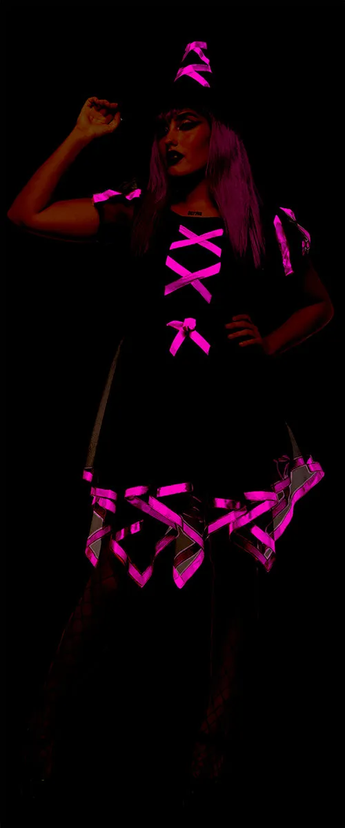 Rubies Strega Cuca Neon Rosa costume adulto MST