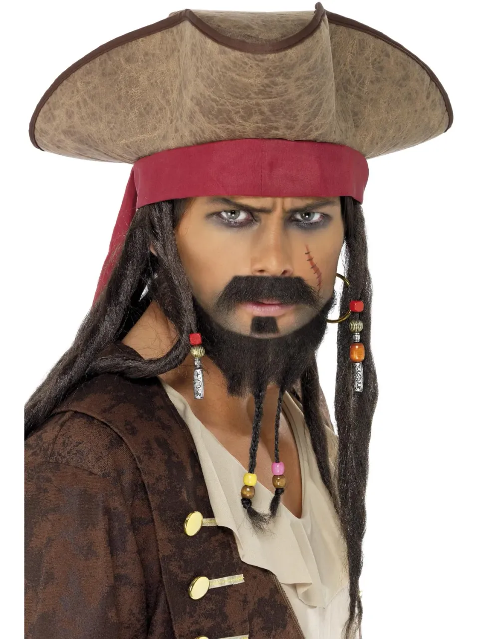 Smiffys Cappello Pirata Adulto con Rasta Nero Carnevale