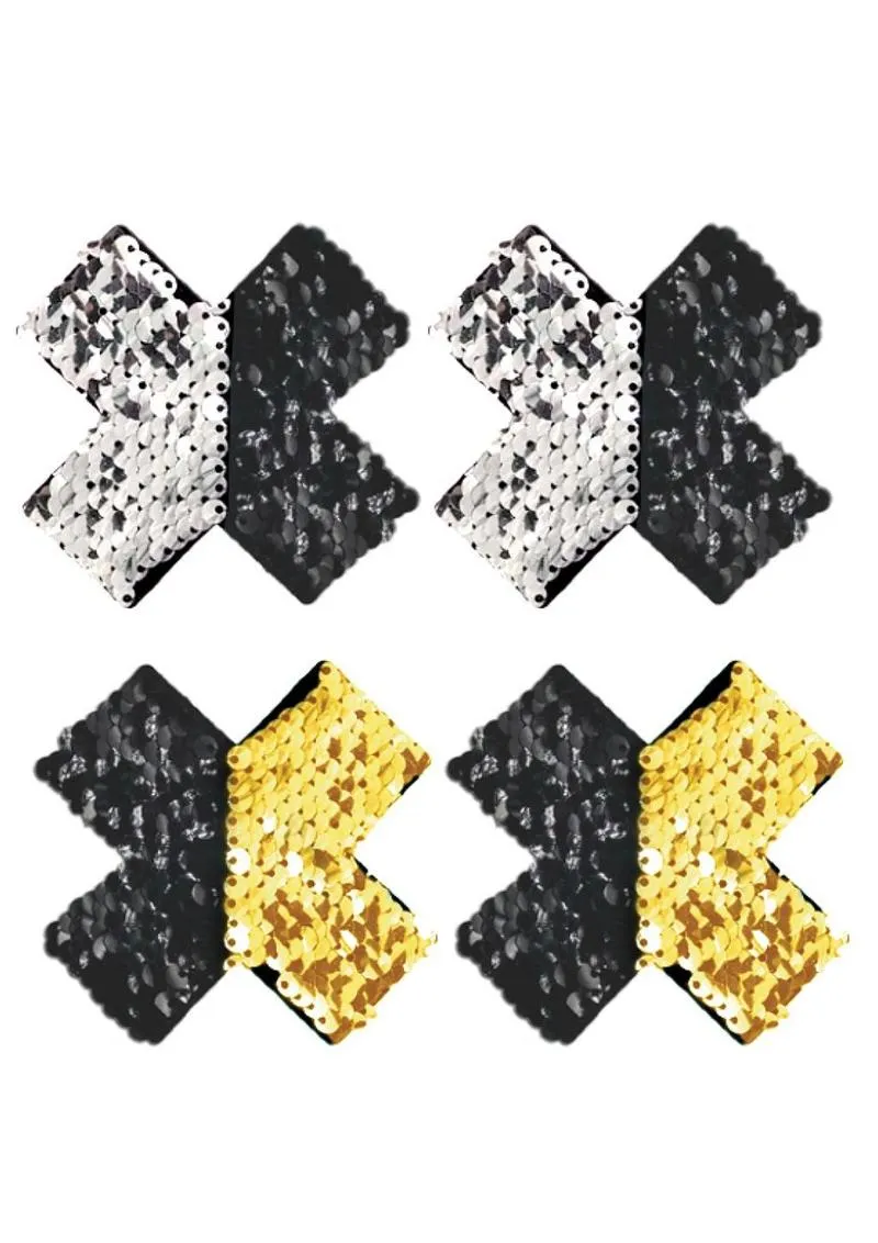 Pleasure Wigs Peekaboos Pasties Sequin X Reversibili Oro