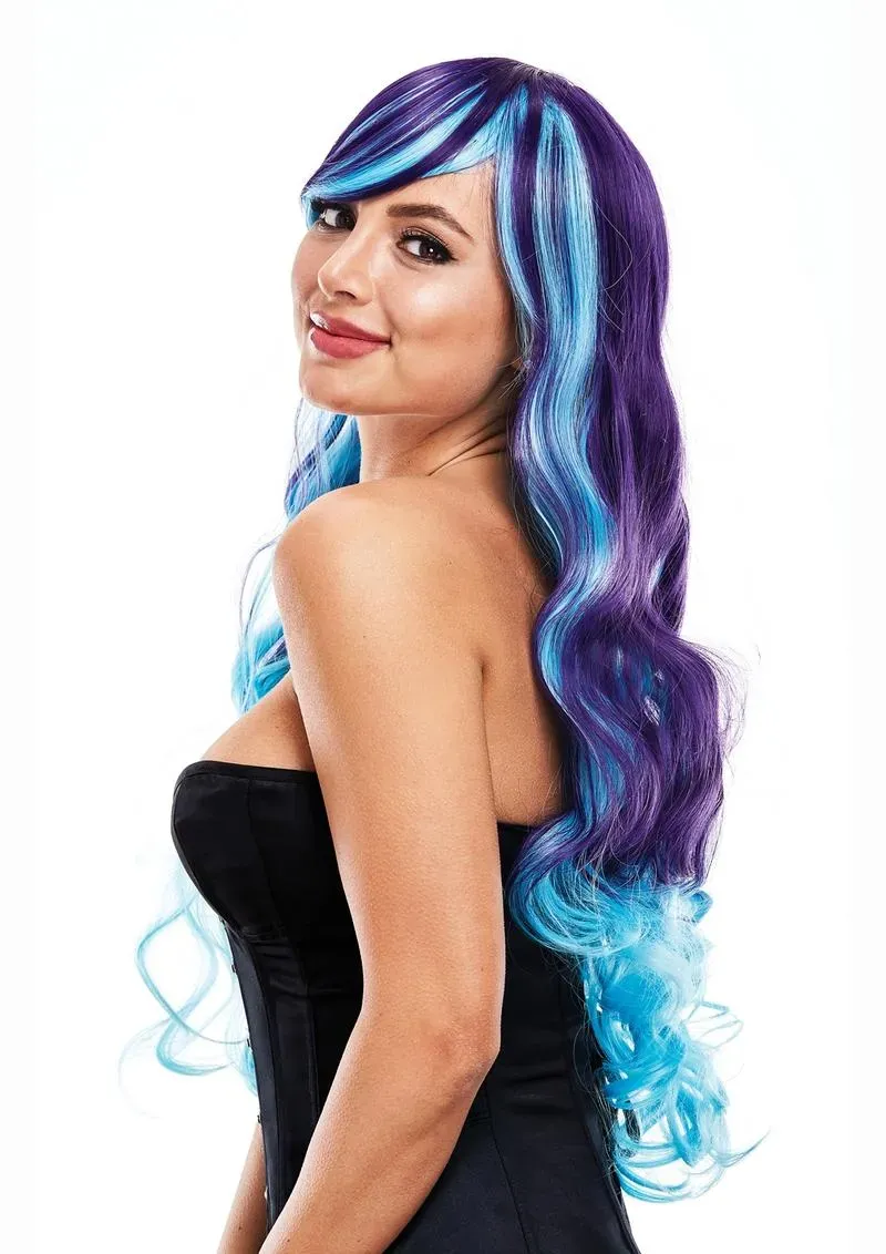 Pleasure Wigs Ashley parrucca lunga blu viola capelli lisci