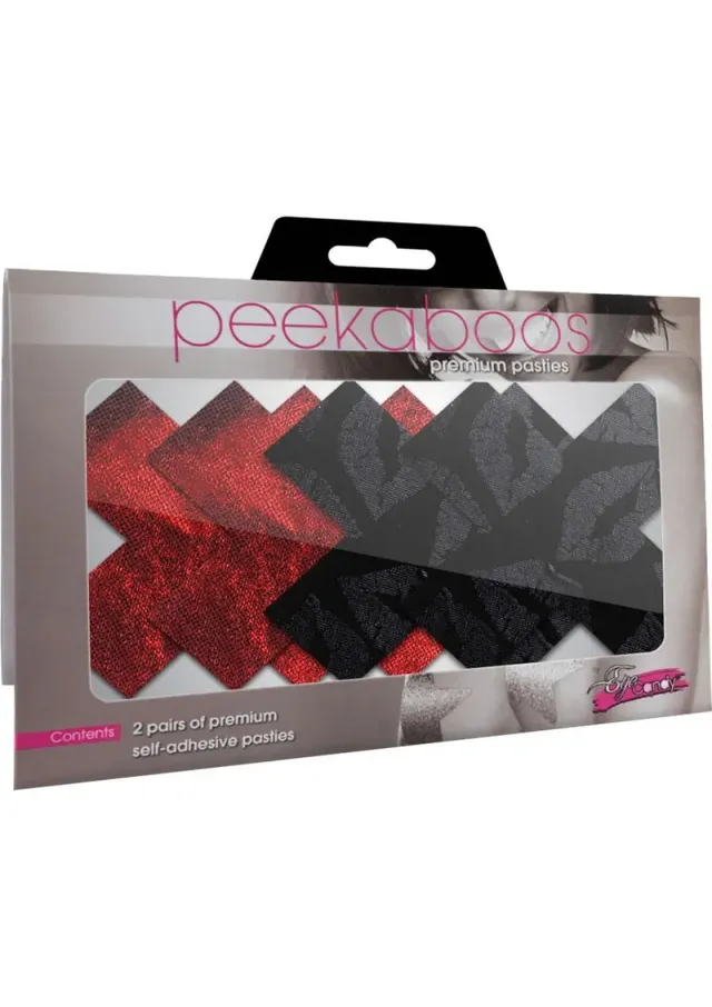 Peekaboos Stolen Kisses X copricapezzoli adesivi nero rosso