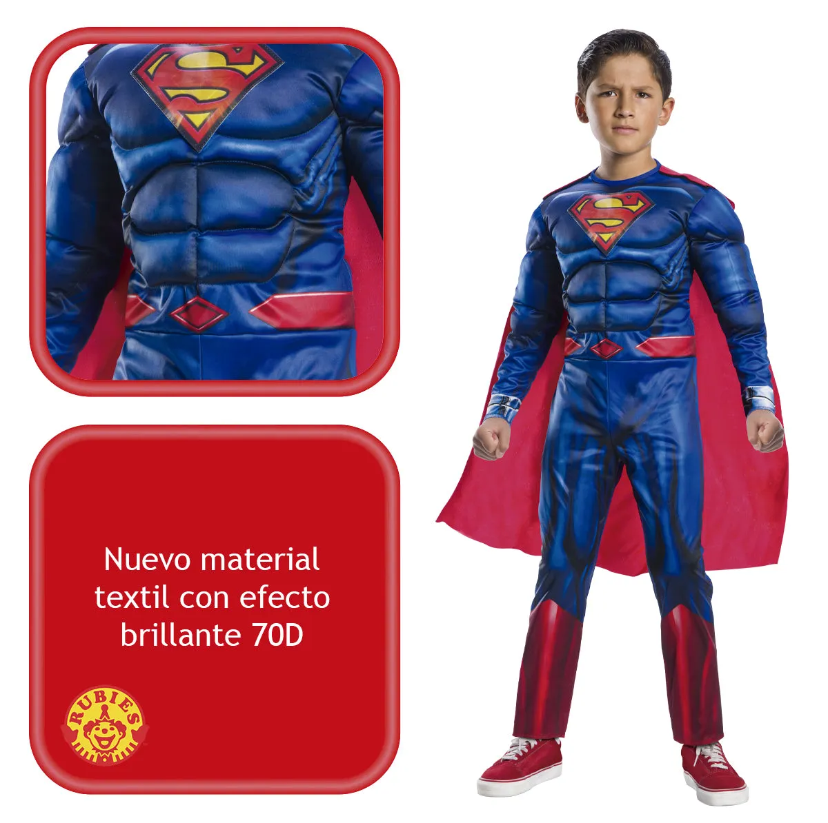 Rubies Superman Black Line Deluxe costume bambino muscoloso