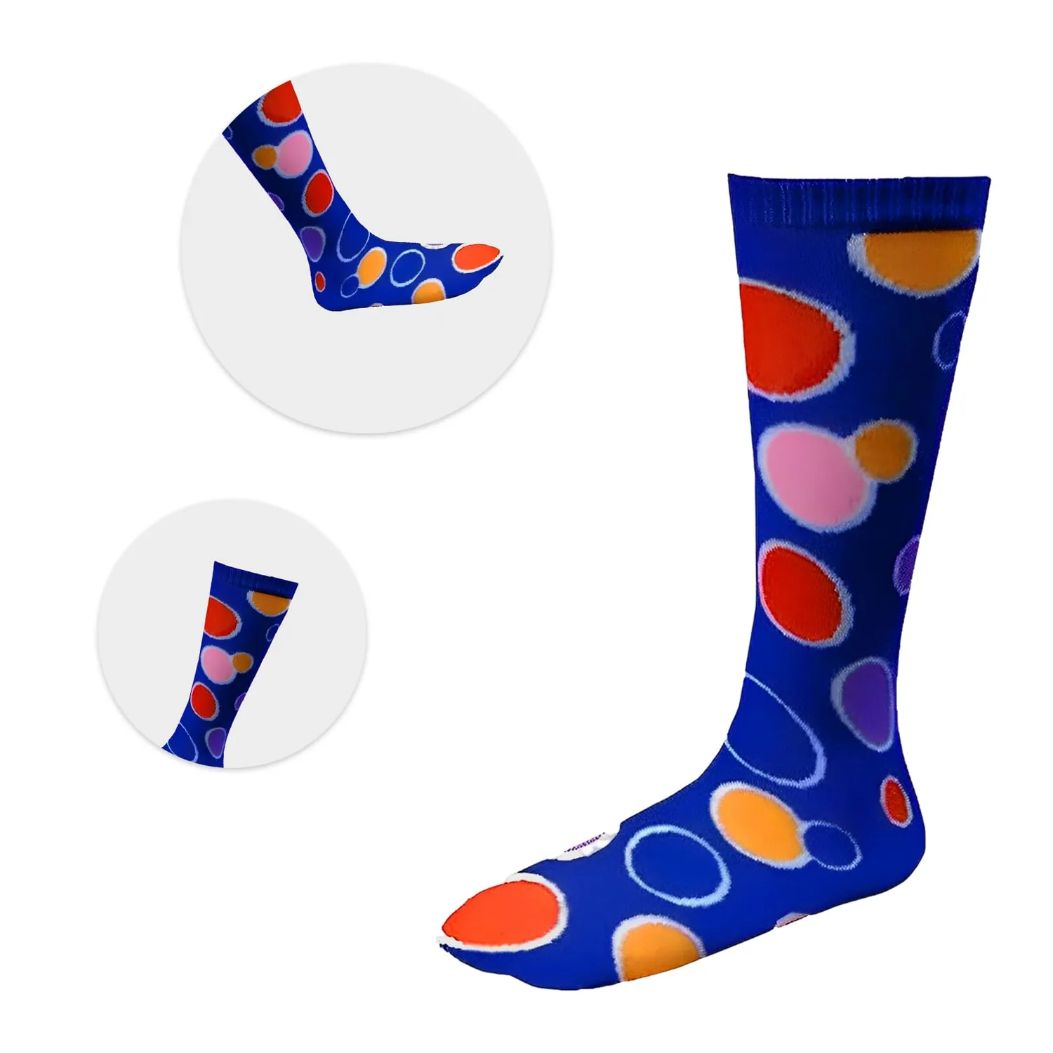 Dress Up America Circle Knee calze bimba blu a righe