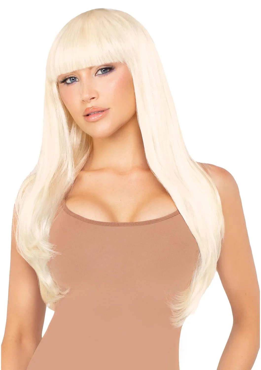 Leg Avenue Bangin Long Straight parrucca liscia nera con frangia