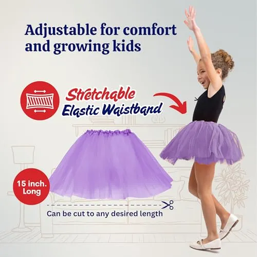 Dress Up America Gonne Tutu Bambina 5 Pezzi tulle multicolore
