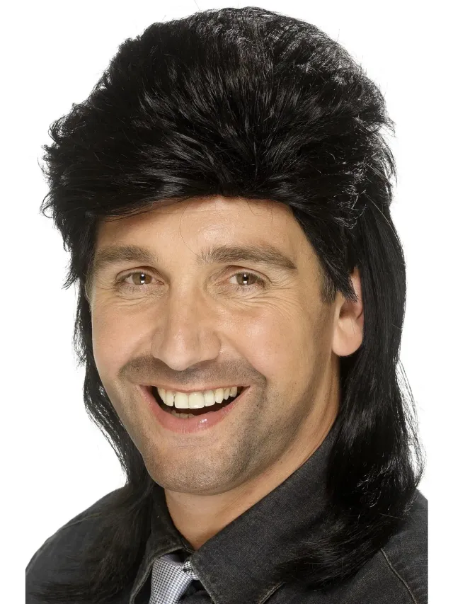 Rubies Parrucca Mullet Nera Adulto Anni 80