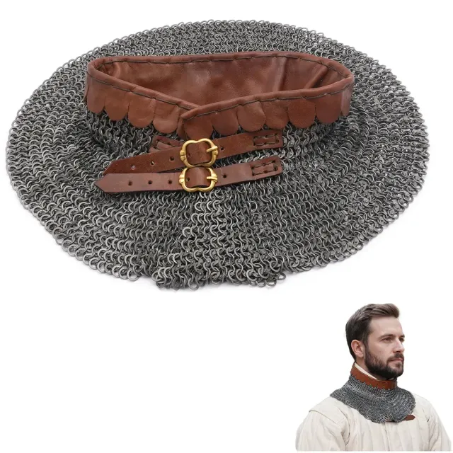 Medieworld Chainmail Gorget 6mm 18 Gauge gorgiera acciaio