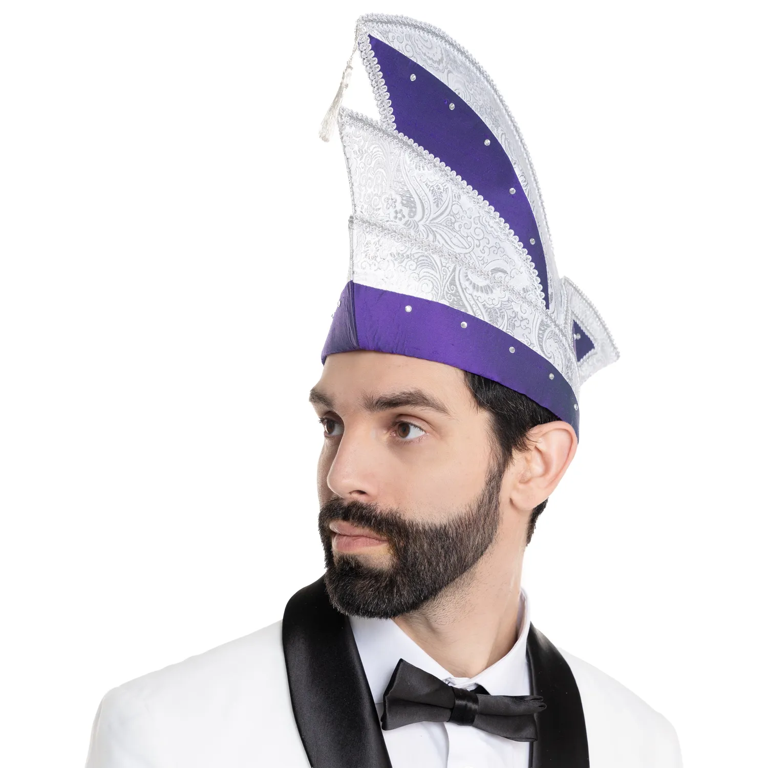 Altenburg Elegant berretto comitato lilla satin argento
