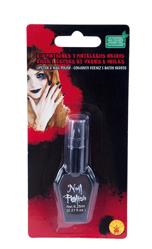 Rubies Kit trucco nero smalto rossetto accessorio OS