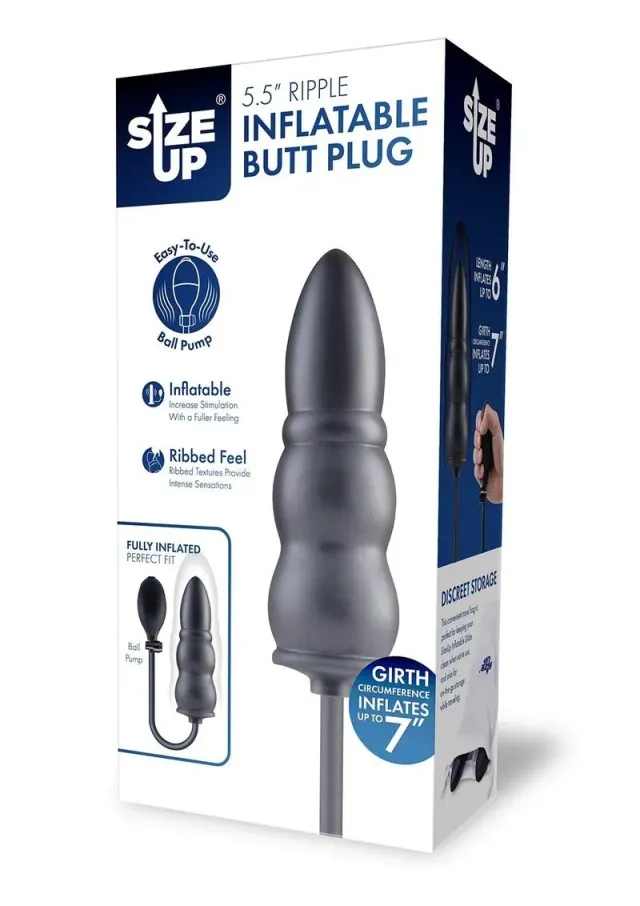 Pleasure Wigs Size Up 5.5 Ripple Inflatable plug anale nero