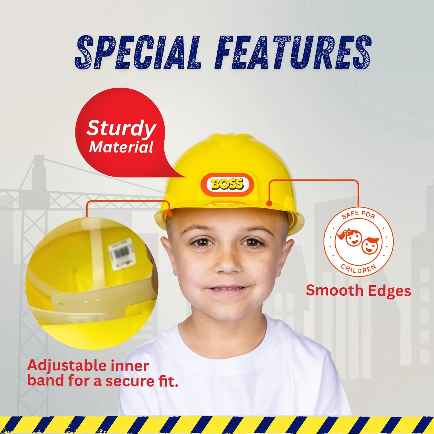 Dress Up America Casco Cantiere Giallo bambini regolabile