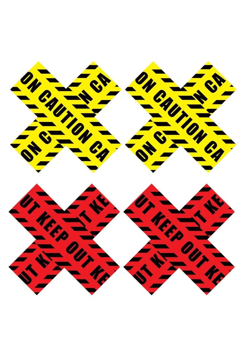 Pleasure Wigs Peekaboos Caution X copricapezzoli caution tape