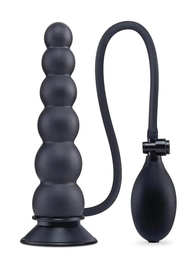 Pleasure Wigs Size Up Ripple plug anale 7" silicone nero gonfiabile