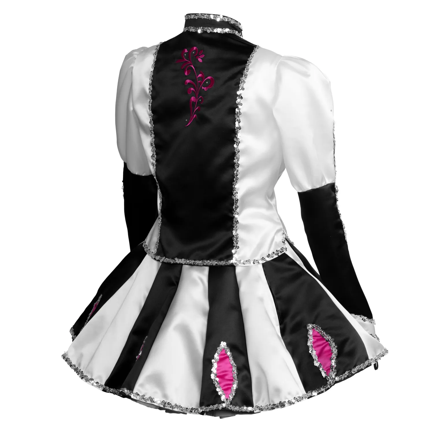 Altenburg vestito guardia nero bianco fiori rosa paillettes