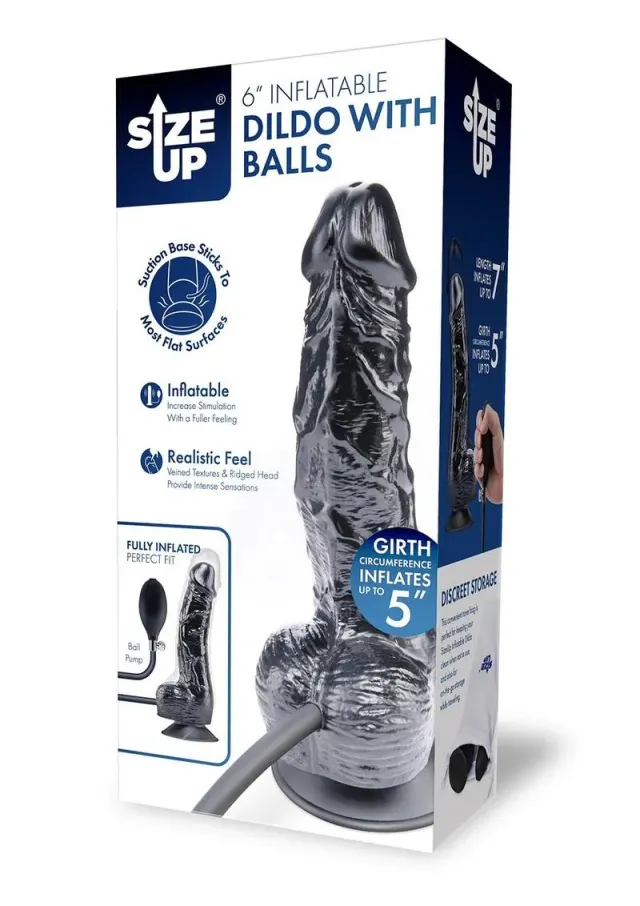 Size Up 6 dildo gonfiabile nero ventosa