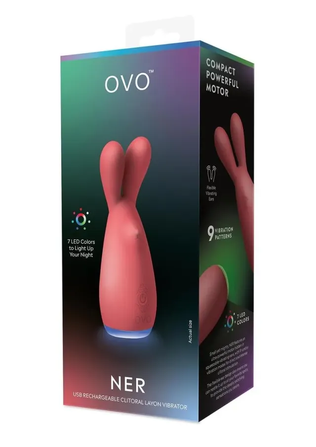 OVO Ner vibratore clitorideo ricaricabile USB rosso