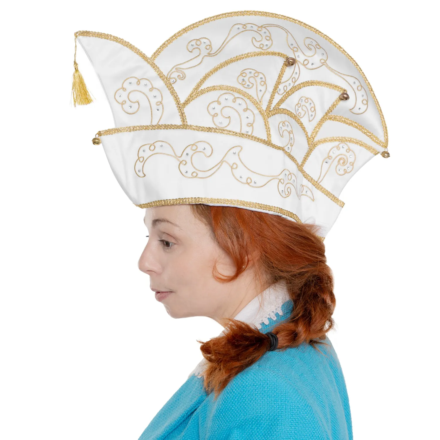 Altenburg Comitato berretto carnevale bianco oro satin
