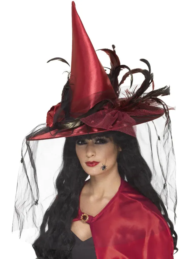 Rubies Cappello Strega Rosso Lusso accessorio adulto