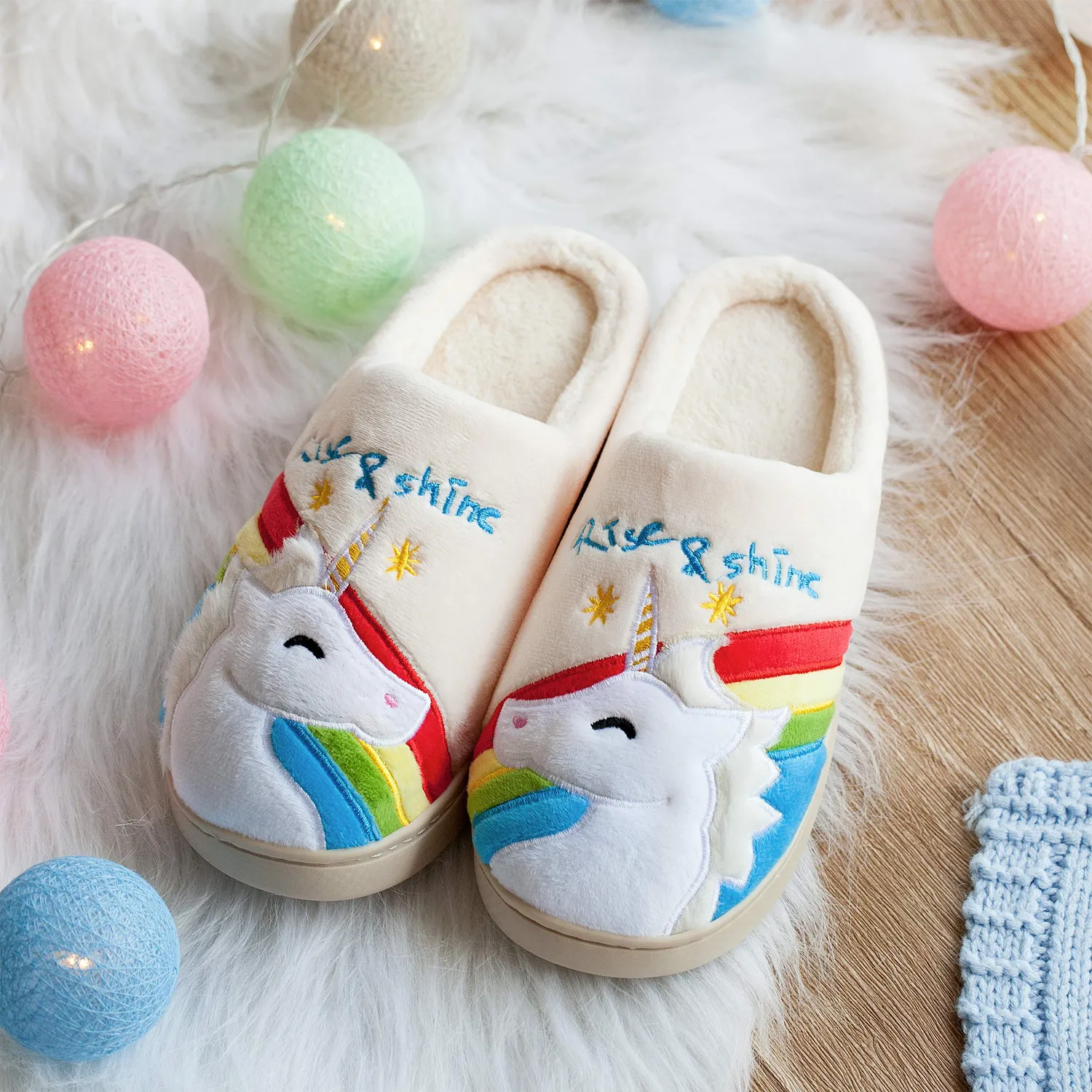 Katara Pantofole Unicorno Peluche Arcobaleno Donna EU 39/40