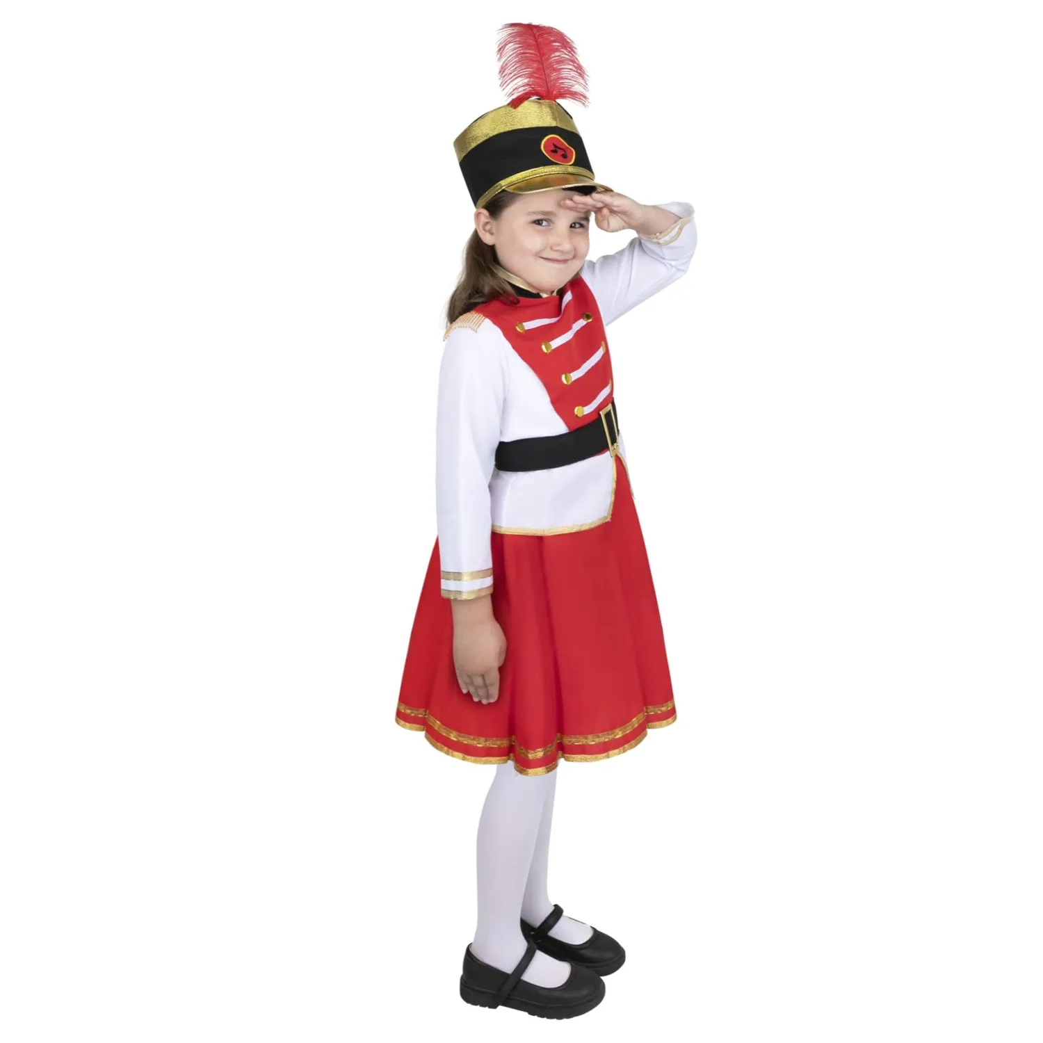 Dress Up America Majorette Costume Bambina Divisa Banda Capello