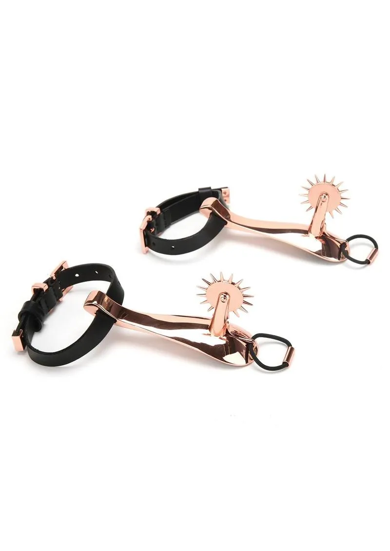 Pleasure Wigs Secret Kisses cavigliere nere oro rosa speroni