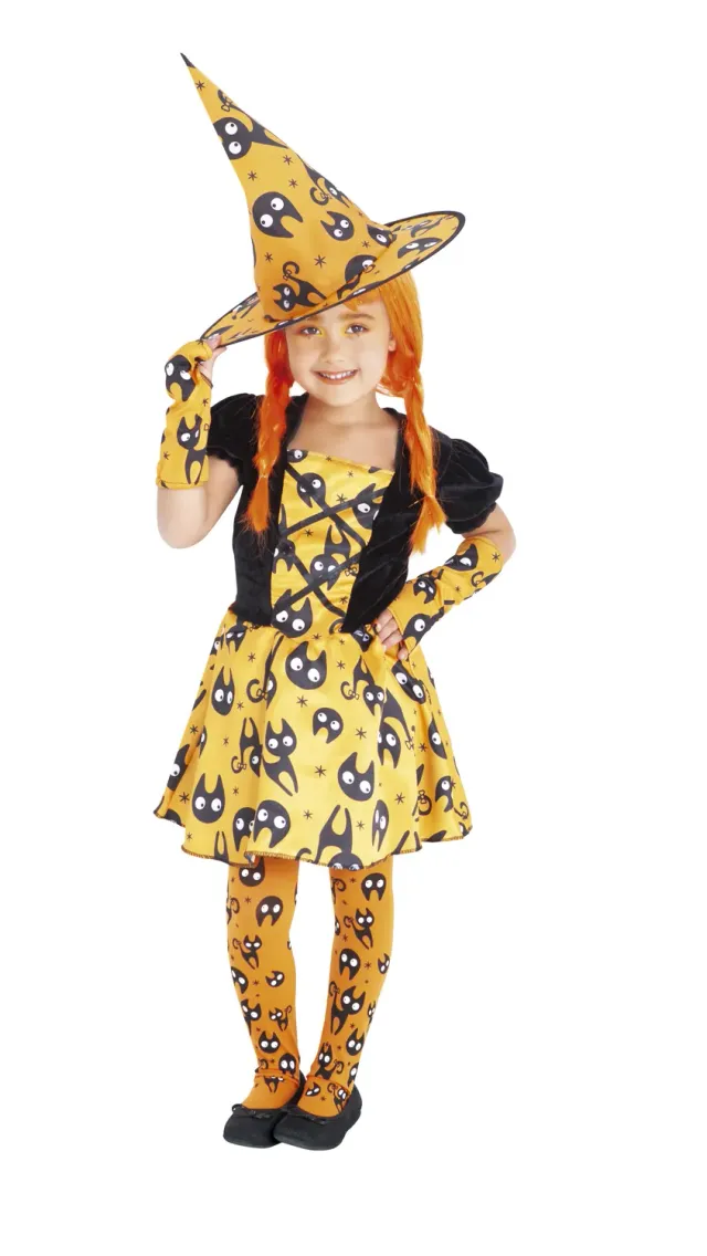 Rubies Mininos costume strega bambina arancione gattini