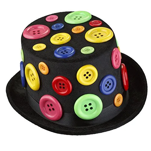 Dress Up America Cappello Cilindro Bottoni Multicolore Adulti