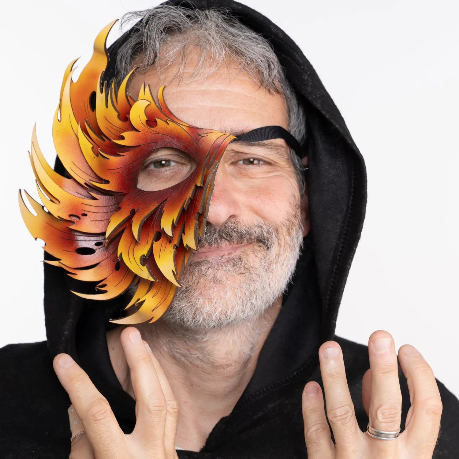 Altenburg Phoenix maschera in cuoio rosso-gialla