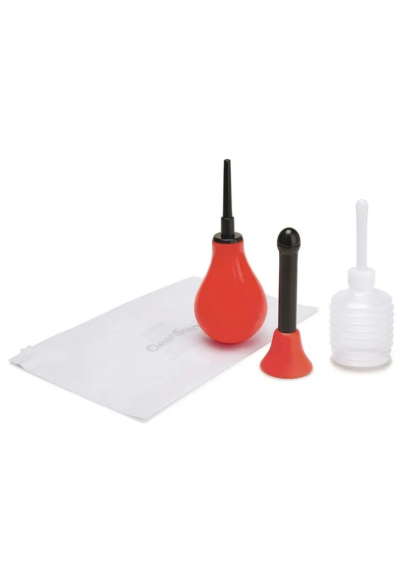 Pleasure Wigs AquaClean Set Doccetta Anale 5 Pezzi Nero Silicone