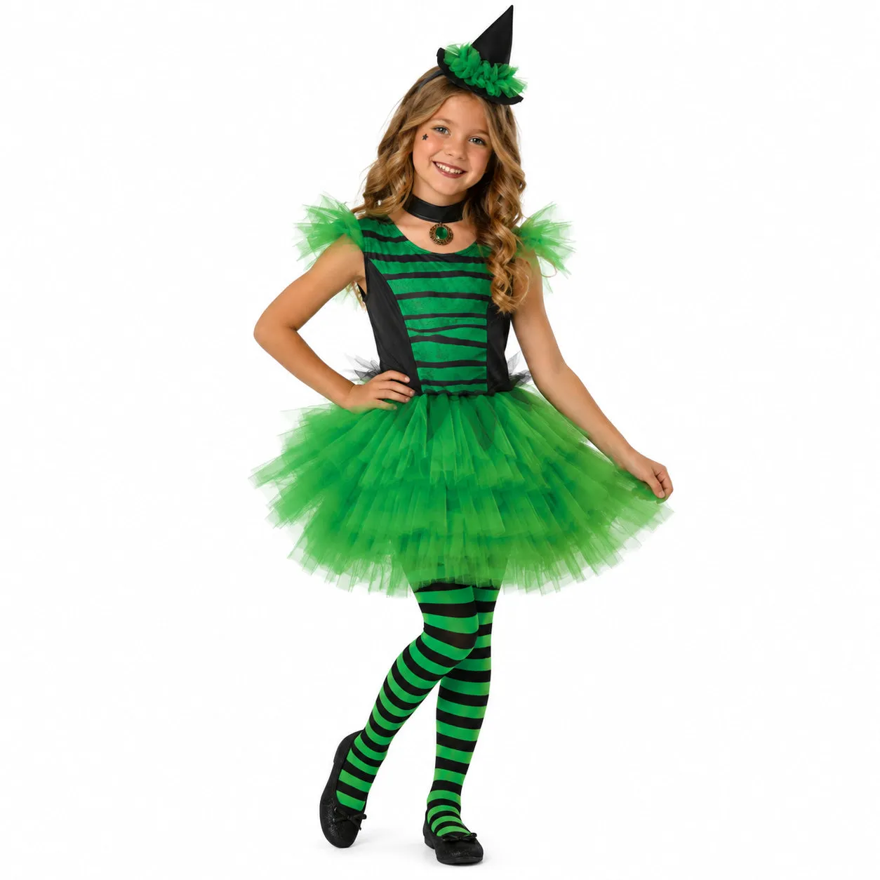 Rubies Strega Glamour Verde Costume Bambina S