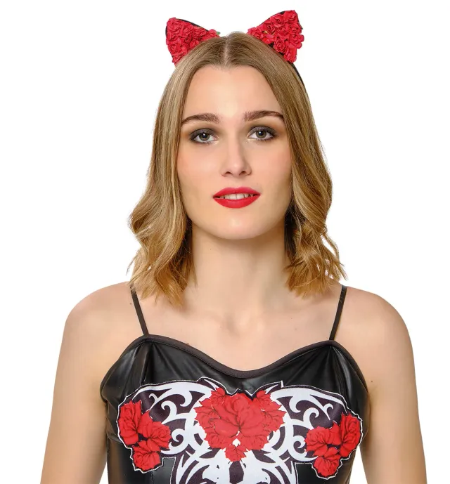 Rubies Kat-Rina diadema rose rosse accessorio Halloween