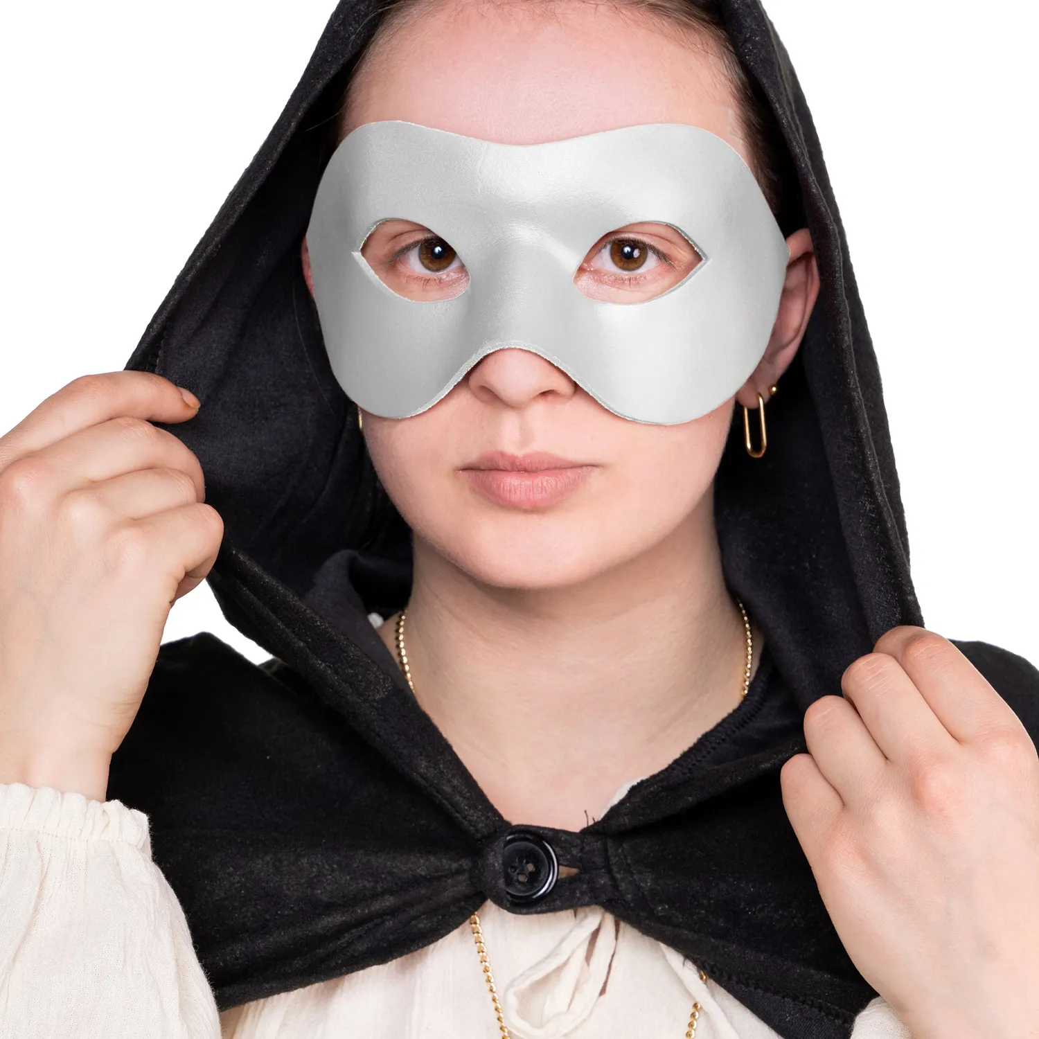 Altenburg Colombina Liscia maschera veneziana bianca in cuoio