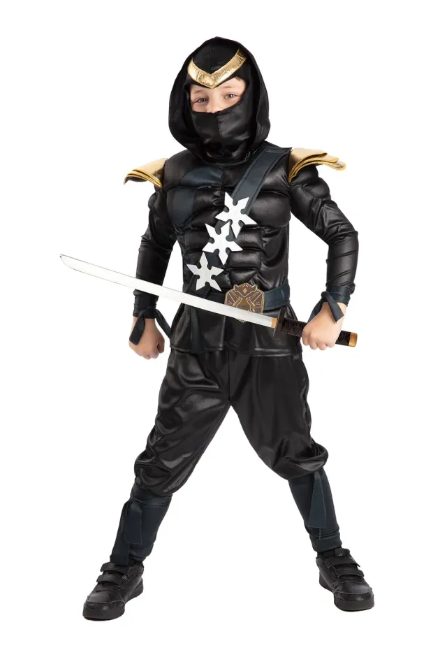 Rubies Super Ninja Costume Bambino Nero Taglia S