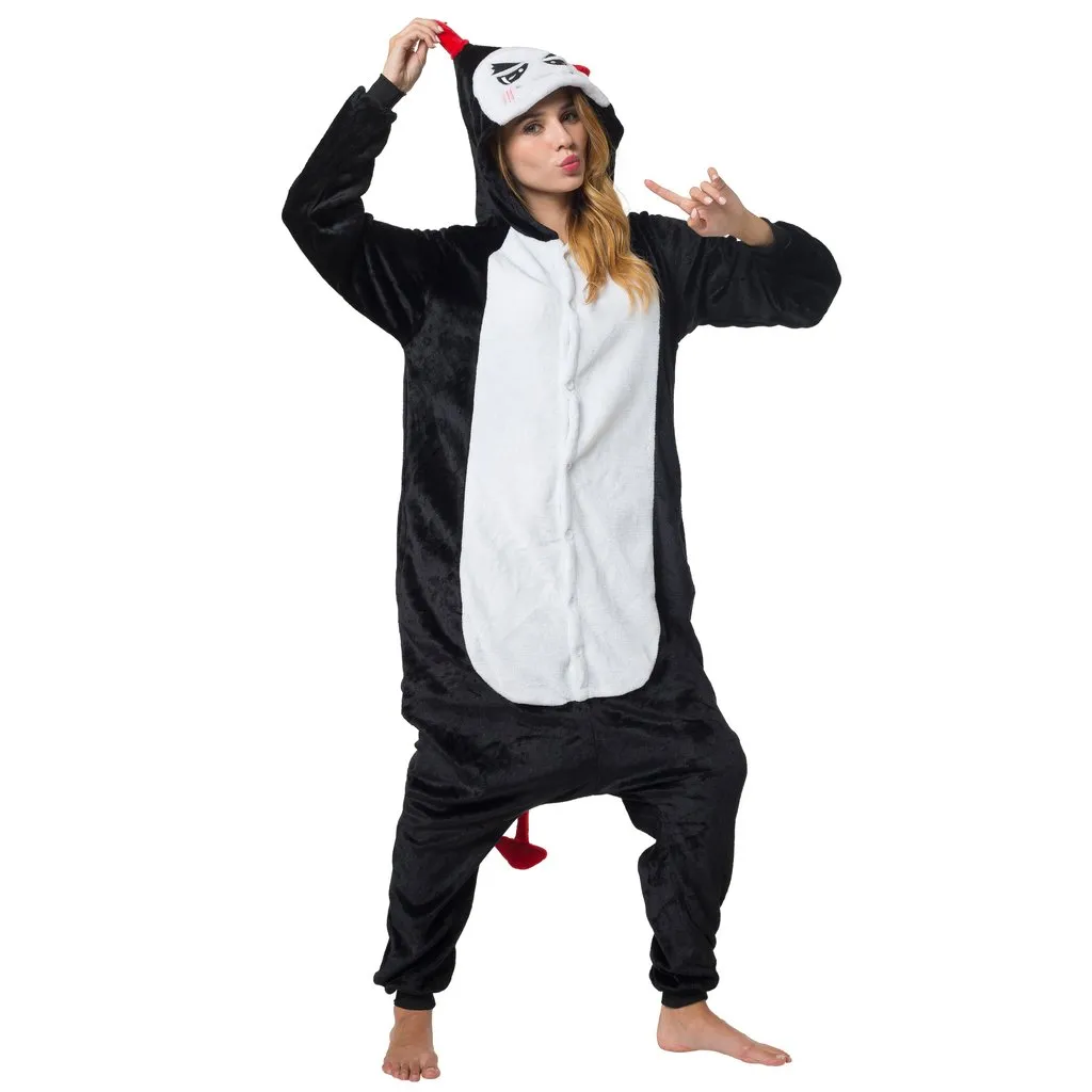 Katara 1744 Kigurumi Diavolo Pigiama Nero taglia S pile